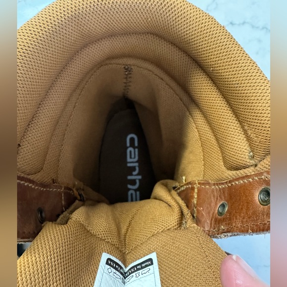 Carhartt Men’s Leather Waterproof Steel Toe Boots Size 8 - Picture 4 of 5